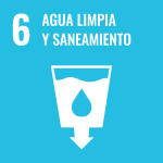 Logo del Objetivo de Desarrollo Sostenible número 6: Garantizar la disponibilidad de agua, su gestión sostenible y el saneamiento a todos