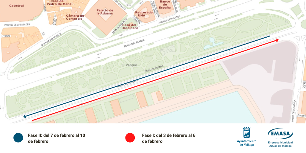 Afectación al tráfico por obras en Paseo de los Curas