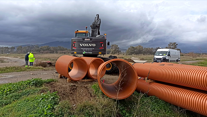 Imagen de los trabajos preliminares de estas obras en la zona de Guadalmar